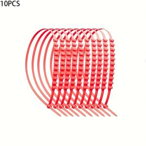 TEMU 10개입 겨울 타이어 체인 | 미끄럼 방지, 재사용 가능한 트랙션 스트랩, 다중 홈, 내구성 플라스틱, 눈이 덮인 도로에서 향상된 제동력, 대부분의 차량에 적합, 안전 설계, 견고한 구조|타이어