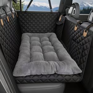 TEMU 차량용 애견 매트, 강아지 차량 시트 쿠션, 따뜻하고 두꺼운 애견 매트, 풀 사이즈 다양한 종류, SUV 차량 트럭에 적합, 겨울 차량 여행, 미끄럼 방지, 등 확장, 세척 용이, 내구성 좋은 폴리에스터