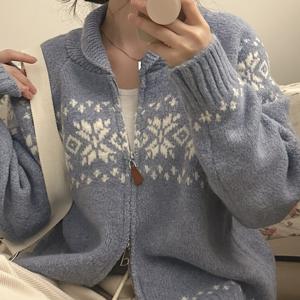 TEMU 여성 시크 레트로 컬러 블록 가디건 - 루즈핏 긴소매 스웨터, 기하학적 패턴, 브라운, 캐주얼 라펠 칼라, 올 시즌 레이어링, 가디건 스웨터, 다용도 패션, 클래식 디자인, 스타일리시 아우터, 패션 러버|가디건|패션