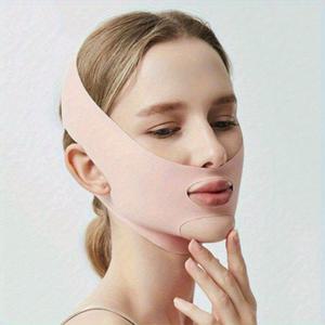 TEMU 1개 여성용 V형 얼굴 리프팅 헤어밴드 - 귀여운 고양이 귀 디자인, 회색 무봉제 얼굴 탄력 강화 - 수면, 휴식, TV 시청, 운동, 게임용 - 부기와 처진 눈을 위한 얼굴 리프팅 비용 절약형 라이트 베이지