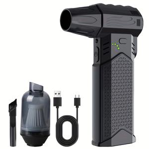 TEMU 2-in-1 터보 블로어 무선 제설기 | 9000000 RPH 강력 팬 B006, 블로우/수축용 3가지 노즐, 차량 시트 청소/창문 미세먼지 제거, Type-C, USB 충전, ABS 소재|차량용선풍기|서큘레이터선풍기