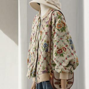 TEMU 니치 레트로 고급 오일 페인팅 자카드 야구 유니폼 가을 겨울 코트 시크 재킷 슈퍼 멋