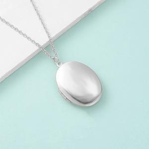 TEMU 개인 맞춤형 오벌 사진 목걸이 - 스테인리스 스틸 펜던트 & 라운드 로브스터 클라스프, 여성용 주얼리 선물, 캐주얼 착용, 투명 쿼츠 느낌의 커스텀 넥클래스