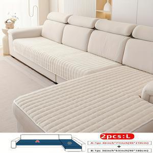 TEMU 2개 세트 우아한 퀼트 플란넬 소파 커버 세트, 부드럽고 내구성 있는 가구 보호대, 사계절용, 고양이와 개 친화적, 세탁기 사용 가능, 침실, 거실, 사무실 홈 데코에 이상적, 거실 소파 커버, , 소파 시트 세트, 유인 소파 커버, 하이백 소파 커버, 대형 소파 커버, 섹션 소파 커버, 거실용 소파 커버, 미끄럼 방지 소파 커버|3인용쇼파