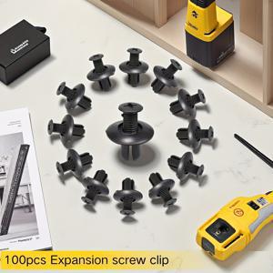 TEMU 100개 플라스틱 리테이너 클립, 푸시 핀 리벳 - 자동차, , 잔디깎이, 가구 및 트림용 - 범퍼, 펜더, 패널 설치/수리용 헤비듀티 멀티퍼포즈 패스너 (드릴 필요 없음)