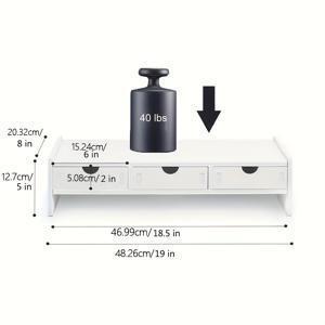 TEMU 에르고 엘리베이터 디스플레이 스탠드 - 히든 서랍 포함, 모니터 & 키보드용 이중층 리저, 케이블 관리 시스템, 넉넉한 수납 공간, 높이 조절 가능한 작업대 / 사무실용 - 견고한 컴퓨터 책상 매니저|컴퓨터책상|모니터받침대