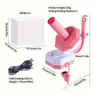 TEMU 1세트 전동 실감기, 2분/볼 속도 플러그인 뜨개질 도구, 10oz 용량 – 자동 대용량 스풀링 머신, 빠른 롤러 & 실 만들기 기계. 완벽한 크리스마스 선물, 추수감사절 선물 또는 깜짝 수제 공예 액세서리|뜨개실