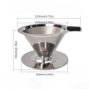 TEMU 1팩 재사용 가능한 이중층 스테인리스 커피 필터 홀더 보온 손잡이 포함 - 304 방청 금속 커피 & 차 스트레이너, 및 프렌치 프레스 홈 브루잉을 위한 쉬운 세척 메쉬 바구니