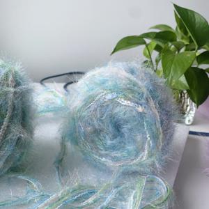 TEMU NEEMOY 스파클 그라데이션 원사 50g - 스카프, 가방 및 헤어 클립용 핸드다이 글리터 니팅 플리스, 혼합 색상, 부드럽고 푹신한 질감, 여름 공예에 완벽함, NEEMOY