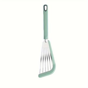 TEMU 1개 스테인리스 스틸 주걱, 실리콘 손잡이 내열 프라이팬 뒤집기용 도구 - 스테이크와 생선 요리에 완벽한 크리스마스, 새해, 할로윈 파티용 주방 도구