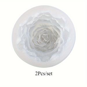 TEMU 2개 세트 피오니 실리콘 케이크 및 초콜릿 몰드 - 골든 센터가 있는 우아한 핑크 장미 디자인, 웨딩, 휴일, DIY 공예용 | 정교한 꽃잎 텍스처 | 유연한 실리콘 몰드, 초콜릿 실리콘 몰드