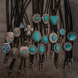 TEMU 35가지 랜덤한 스타일을 혼합한 12개 세트의 웨스턴 코우보이 볼로 타이 넥레이스