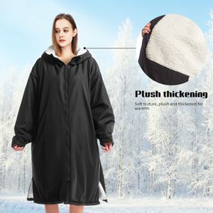 TEMU 1개 성인용 편안한 소프트 긴팔 후드 서핑 케이프, 대형 포켓 포함 - 해변, 집, 욕실, 캠핑, 수영 등 다용도|샤워가운