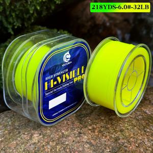 TEMU YACUMA 초강력 서핑 낚싯줄 200M-218YDS 나일론 메인 라인, 다양한 상황에 적합 5LB-42LB 옐로우