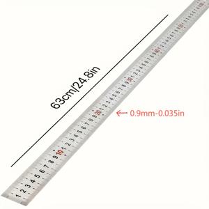 TEMU 60cm 이중 측정 및 정밀 표시가 있는 금속 라벨 - , 엔지니어, 공예가, 목공자에게 이상적인 - 양손 사용 가능, 세밀한 점, 금속 구조, 공예가 도구 | 이중 측정 라벨 | 금속 구조, 라벨