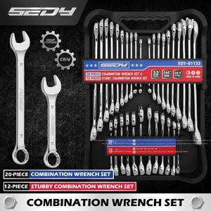 TEMU SEDY 32pcs 조합 렌치 세트, 크롬 반니듐 강철, 페이드 및 화학성에 내성, 기계 및 DIY 프로젝트용 다기능 핸드 도구
