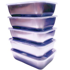 TEMU 5개 스테인리스 스틸 식품 보관 용기, 쌓을 수 있음, 밀봉 뚜껑 포함, 식사 준비, 도시락 및 야외 피크닉에 이상적, 과일, 식품 보관, 주방 정리, 냉장고 신선도, 냉장고 안전, 다용도 식사 준비