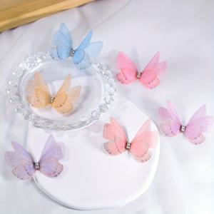 TEMU 100개 소프트 파스텔 투명 나비 장식, 다양한 색상, 3D 패브릭 시뮬레이션 나비, DIY 공예 및 매니큐어 아트 및 사진 촬영 소품