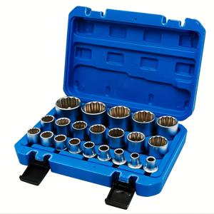 TEMU 21개 복숭아꽃 12점 소켓 세트, 대피 1/2 소켓 세트, 크리브 크롬 반디움 스틸 내구성 소켓 도구 세트, 산업급 경도, 미끄럼 방지, 더 높은 내구성 자동차 수리 기계 도구