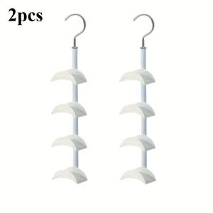 TEMU 1/2개 드릴 없는 회전식 가방 걸이 후크 - 360° 회전 다기능 옷장 정리대, 내구성 있는 플라스틱 공간 절약형 수납 선반, 침실·욕실·집·상점용 - 핸드백, 지갑, 백팩, 모자, 스카프, 의류 보관 가능, 세련된 디자인, 견고한 구조, 소공간 생활, 디자인, 경량 오거나이저, 아파트 거주자용
