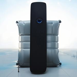 TEMU 커플용 인플레이터블 베개 1팩 - 인체공학적 목 지지대, 다중 위치 조절 가능, 휴대용 여행용 베개, 블랙, 캠핑 및 야외 활동에 완벽한 내구성 있는 원단, 직사각형 베개