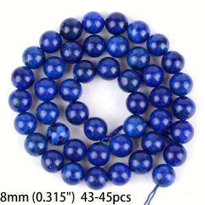 TEMU 비즈 & 비즈 모음 4/6/8/10mm 비즈 라피스 라줄리 주얼리 제작 목걸이 액세서리 15인치 1줄 약 35-88개