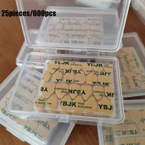 TEMU 600개/25장 방수 통기성 착용 가능한 네일 아트, 인기 있는 강력한 접착제 젤리 네일.