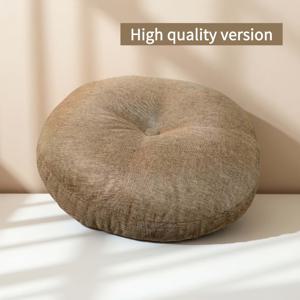 TEMU 불타미 시트 Futon 린넨 바닥 베개, 일본 스타일 튜프드 타타미 좌석 패드, 두꺼운 원형 명상 베개, 손세탁 가능, 브라운 및 그린 옵션, 침실 및 거실 소파용 다용도 홈 데코, 부드러운 린넨, 15.75in|린넨|소파패드