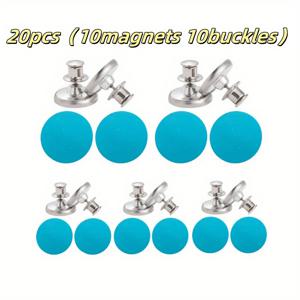TEMU 20세트(10개 자석 + 10개 고정 버클) 자석 커튼 버클, 커튼 무게 자석 클립(타크 포함), 커튼 자석 고정 버클, 바람에 날리지 않도록 커튼이나 샤워 커튼을 고정합니다|샤워커튼