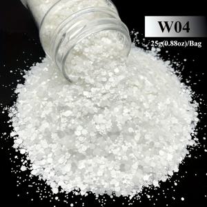 TEMU 25G 흰색 오팔 청키 믹스 글리터, 텀블러 제작 DIY 프로젝트 크리스마스 장식 레진 몰드 채우기용