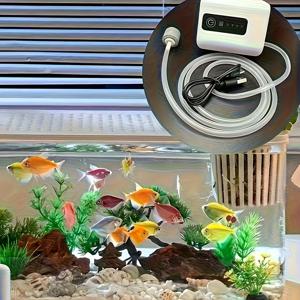 TEMU 라이터 배터리로 구동되는 생생한 물고기용 휴대용 이중 사용 산소 펌프. 이 USB 충전식 산소 펌프는 20~567.81리터의 탱크에서 물고기를 운반하고 야외 낚시 및 물고기 운반에 완벽합니다