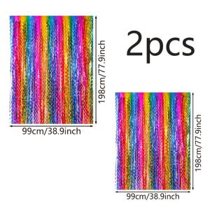 TEMU 1개/2개 컬러풀 태슬 스트리머, 생일 파티, 결혼식, 바 장식, 실내 벽 축제 행사용 - 스타일리시한 초승달 프린지 가랜드