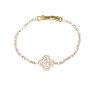 TEMU 세련된 스타일을 위한 필수템! 모양의 꽃 장식 팔찌는 큐빅 지르코니아로 제작되었으며, 저자극성 및 색상 변색 방지 기능을 갖추고 있어 일상복으로 완벽합니다. 크리스마스 또는 생일 선물로 또는 아내에게 선물하기 좋은 아이템입니다.