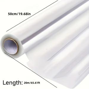 TEMU 1롤 대형 투명 플라스틱 포장지 - 50cm 폭 x 20m 길이 투명 자체 접착식 씰 (테이프 불필요) - 선물 포장, 결혼식, 생일 파티 장식, 공예용 내구성 있는 찢김 방지 롤 - 매끄러운 플라스틱 시트|시트지
