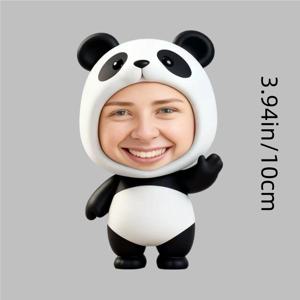 TEMU 맞춤형 사진 판다 플러시 베개 - 당신의 사진으로 커스텀 얼굴, 부드러운 봉제 동물 선물, & s용, 귀여운 침대 & 차량 쿠션, 크리스마스 생일 선물, 손세탁 가능한 애니메이션 인형 같은 베개|모루인형
