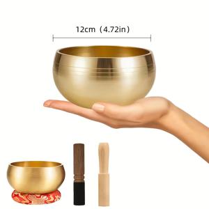 TEMU 싱잉 볼 세트 - 4.72인치(약 12cm) 크리스마스 싱잉 볼과 가죽 말렛 세트, 요가, 명상, 집중, 치유, 하트 차크라 밸런스, 휴식, 영적 성장을 위한 사운드 볼