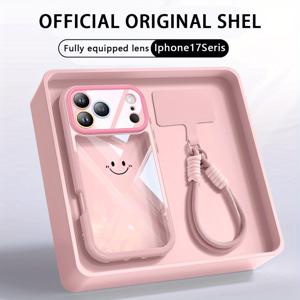 TEMU 폰 케이스: 귀여운 스마일 패턴 강화 보호 컬러풀 크림 폰 케이스 (걸이 끈 포함) - 아이폰 X/11/12/13/14/15/17/플러스/프로/프로맥스 호환, 낙하, 스크래치, 스크린 파손 방지 디자인, 편안한 그립감, 크리스마스, 부활절, 할로윈, 생일/발렌타인데이 남성, 여성, 가족을 위한 완벽한 선물