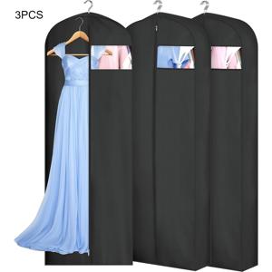 TEMU 3개 세트 헤비듀티 PEVA 의류 보관 가방 - 지퍼 잠금 및 걸이 후크가 있는 초장형 의류 보관, 웨딩드레스, 정장, 여행용 투명 드레스 보호 커버 - 먼지 방지 여행 가방 정리함 (드레스, 웨딩웨어)
