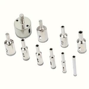 TEMU 10pcs 코팅 HSS 드릴 비트 세트, 타일 대리석 유리 세라믹 구멍 톱 드릴링 비트, 전동 공구, 6mm-30mm