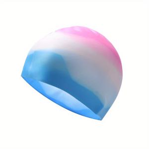TEMU 1pc 성인용 실리콘 방수 편안한 수영 모자, 수영 액세서리