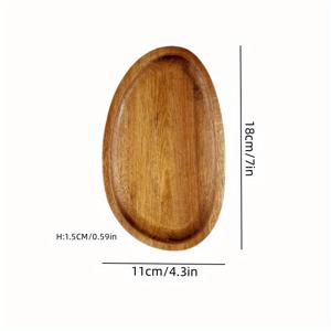 TEMU 크리에이티브 나무 식탁용 쟁반, 가정용 단단한 나무 접시, 야외 캠핑 피크닉용 간단한 스낵 케이크 접시