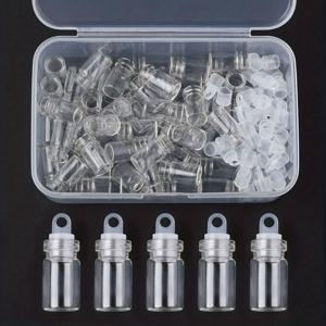 TEMU 약 50pcs 미니 소원 병 유리 병 펜 던 트 장식 팔찌 목걸이 쥬얼리에 적합 선물 소원 병 펜 던 트에 대 한 완벽 한 만들기 중소 기업 용품 만들기