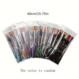 TEMU 14개 스테인리스 스틸 원형 뜨개질 바늘 세트, 2.25mm-10mm 사이즈, 스웨터, 양말, 모자 및 액세서리용 유연한 경량 실 바늘 키트, 랜덤 색상, 재봉 보관, 공예 재료, 재봉 보관 및 정리, 재봉 정리함, 재봉 실 정리함|뜨개실