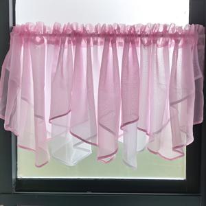 TEMU 1pc 화이트 스태거드 툴 짧은 커튼 발란스 주방 창문을위한 투명한 파도 모양의 셔머 발란스 식당 문 로드 포켓 상단 분할 커튼 사무실 홈 데코용