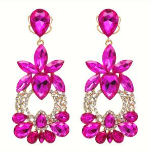 TEMU 패션 럭셔리 웨딩 귀걸이 여성용 인조 대형 귀걸이 라인스톤 귀걸이 크리스마스 새해 선물 주얼리 도매