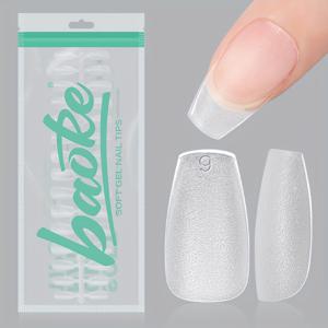 TEMU 240 Pcs 짧은 관 손톱 세트, 손톱에 양면 매트 아크릴 프레스, 확장을 위한 소프트 젤 네일 팁, 15 크기 DIY 홈 매니큐어 살롱 키트|네일팁