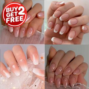 TEMU 네일을 바꾸세요: 새로운 짧은 라운드 네일, 아몬드 네일, 핑크 그라데이션 누드, 4박스, 96개 클래식 착용 네일, 여성 및 소녀용, 이브닝 파티, 파티 및 파티 사용에 적합, 인조 네일 세트, 무료 네일 파일 및 젤리 젤 포함