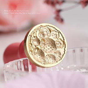 TEMU 1개 딸기 왁스 씰 스탬프 | 분리 가능한 솔리드 브라스 씰, 웨딩 초대장, 봉투, 와인 포장, 인사말 카드용 [왁스 미포함]|실링왁스