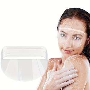TEMU 50개 샤워용 얼굴 눈 보호 커버, 투명 눈썹 샤워 바이저 보호대, 성인 눈 수술 후 관리 및 살롱용 속눈썹 연장 샤워 고글 얼굴 커버