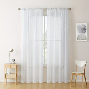 TEMU 침실과 거실을 위한 로드 포켓 커튼 패널을 위한 2개의 시어 보일 창 커튼 패널 홈 데코